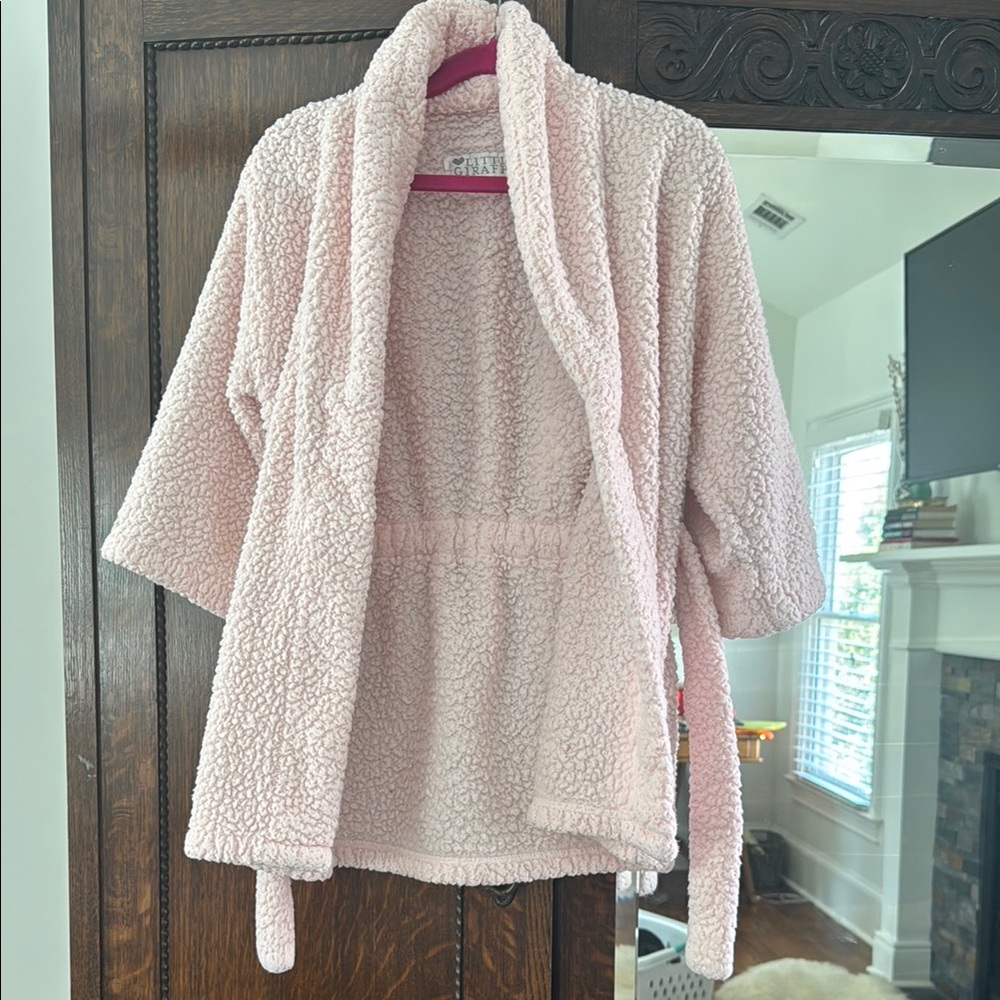 Little Giraffe Cozy Pink Sherpa Robe size 2-4
